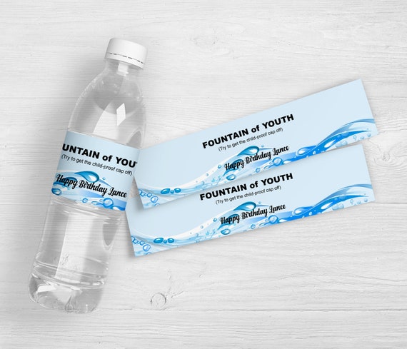 20 ~ 60TH BIRTHDAY PARTY FAVORS WATER BOTTLE LABELS ~ PERSONALIZED