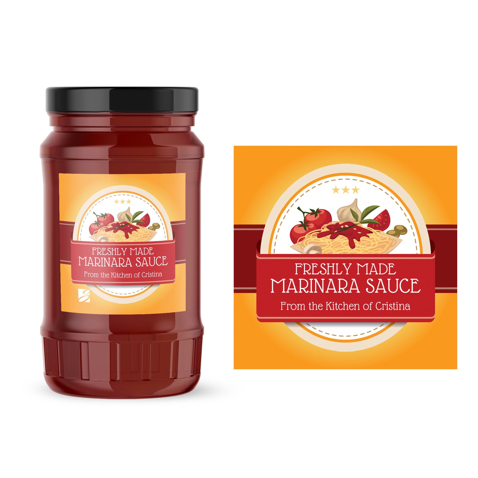 Pasta Sauce Jar Label Marinara Sauce Labels Homemade Pasta - Etsy