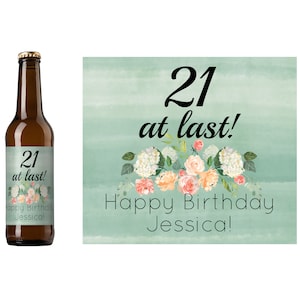 21 At Last Birthday Beer Label | Custom Birthday Beer Label | Milestone Birthday | Happy Birthday Beer Label