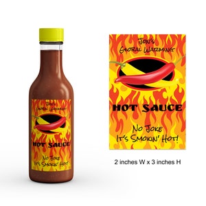 Etiqueta de salsa picante / Haz tu propia etiqueta de salsa picante / Regalo para papá / Etiqueta de botella de salsa picante casera / Salsa picante Smokin&#39;