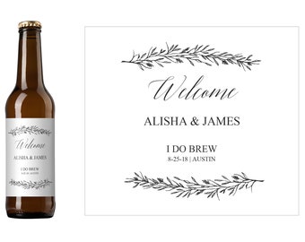 Branches Custom Wedding Beer Label | Wedding Beer Gift | Custom Beer Label | Homebrew Beer Label | Wedding Welcome Beer Label