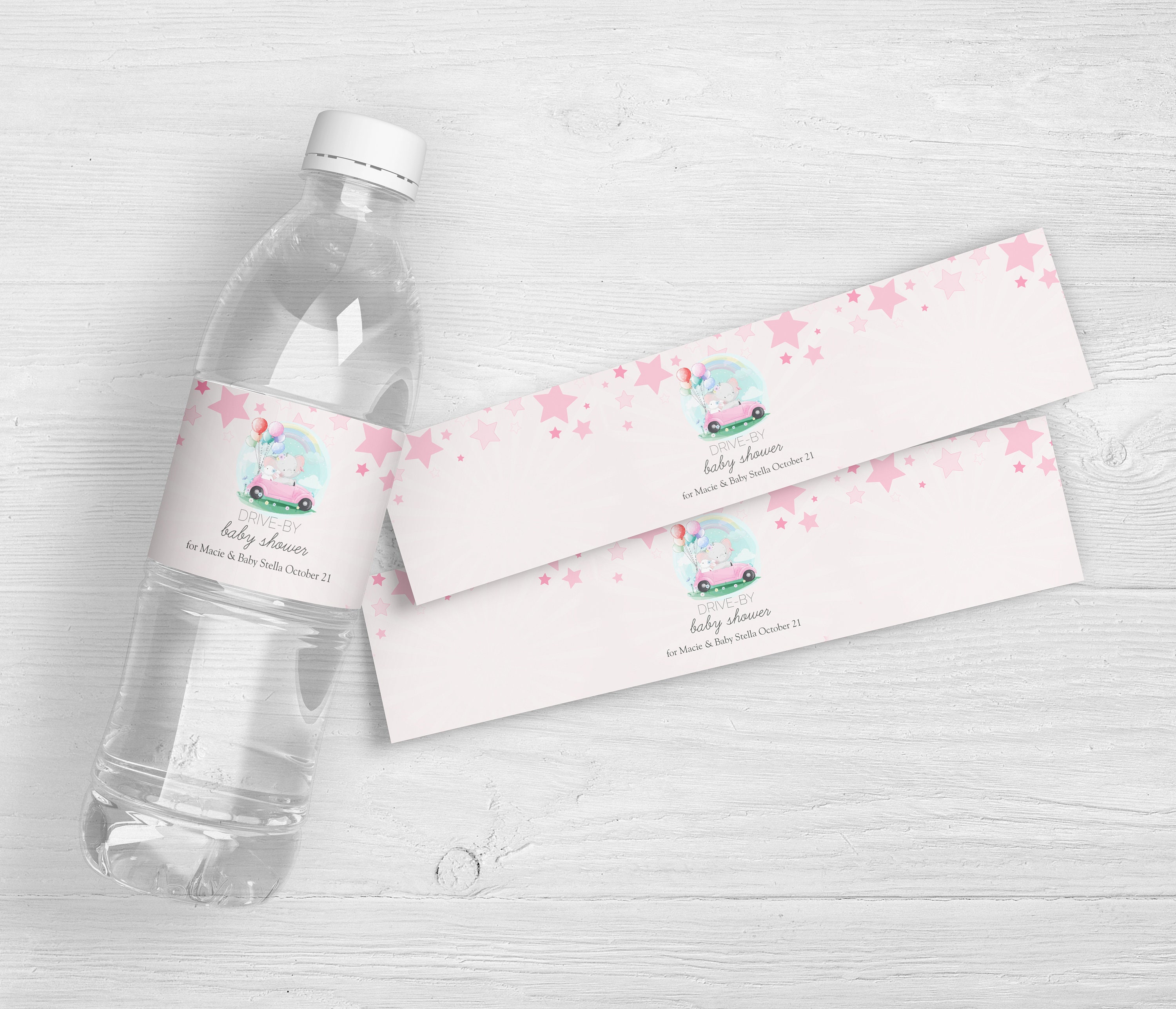 Buy Drive by Baby Shower for Girl Water Bottle Labels Baby Shower