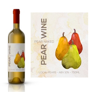 Pear Wine Custom Wine Label | Home Wine-Making Supplies | Winemaking | Waterproof Wine Labels | Custom Wine Labels | Personalized Wine Label