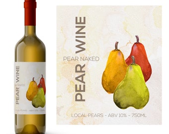 Pear Wine Custom Wine Label | Home Wine-Making Supplies | Winemaking | Waterproof Wine Labels | Custom Wine Labels | Personalized Wine Label