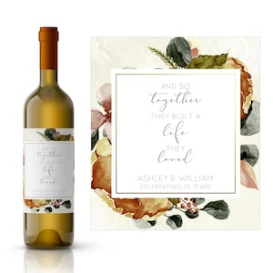 Autumn Tones Anniversary Wine Label