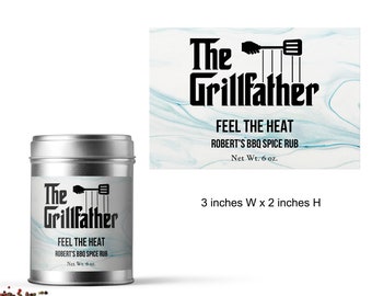 The Grillfather Food Label | BBQ Sauce Labels | Gift for Dad | Grilling King | Father's Day Gift