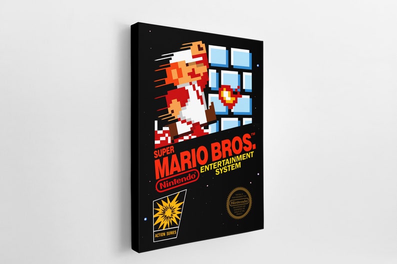 Super Mario Brothers Trio Canvas Game Room Decor Wall Decor Gift For A Gamer Video Game Decor Mario Wall Art INCLUDES ALL THREE image 2