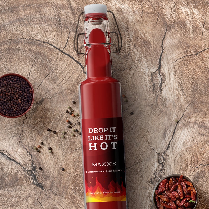 Hot Sauce Favor Bottle Label Wedding Favor Hot Sauce Labels Etsy
