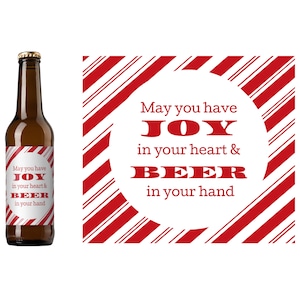 Beer is Joy Holiday Beer Label | Christmas Beer Labels | Custom Beer Labels | Merry Christmas | Waterproof Labels | Homebrew Labels