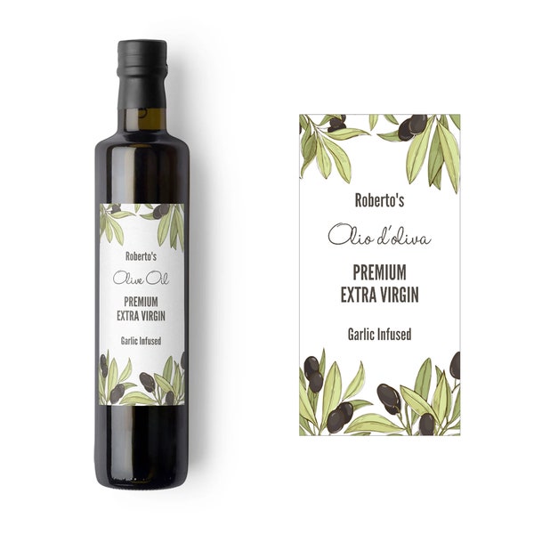 Oil of Olives Food Label | Olive Oil Labels | Labels for Cans or Jars | Make Your Own Food Labels | Homemade Tapenade Label