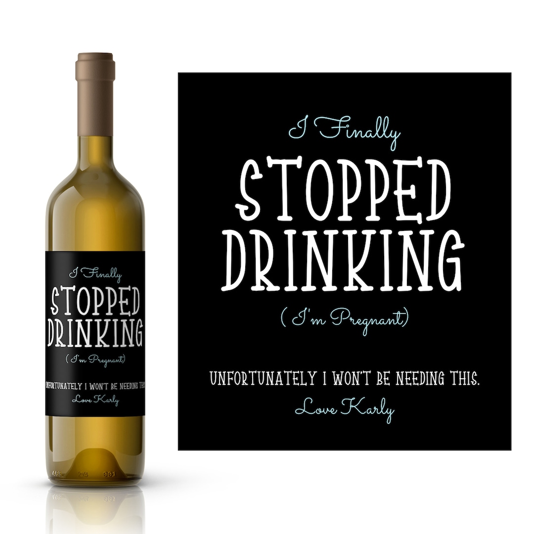I'm Pregnant Baby Announcement Wine Label Custom Baby Announcement