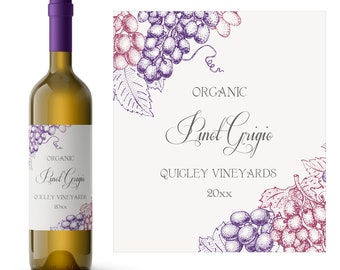 Organic Wine-Making Wine Label | Wine-making Supplies | Custom Wine Label | Home Made Wine Label