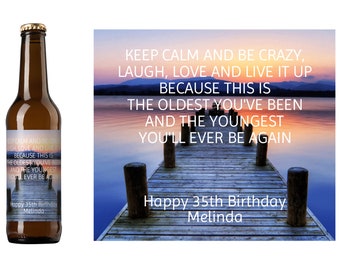 Oldest & Youngest Birthday Beer Label | Custom Birthday Beer Label | Milestone Birthday | Happy Birthday Beer Label