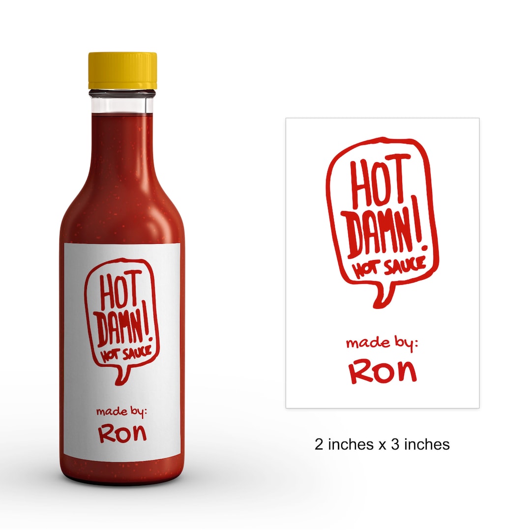 Hot Damn Hot Sauce Label Make Your Own Hot Sauce Label Gift for Dad