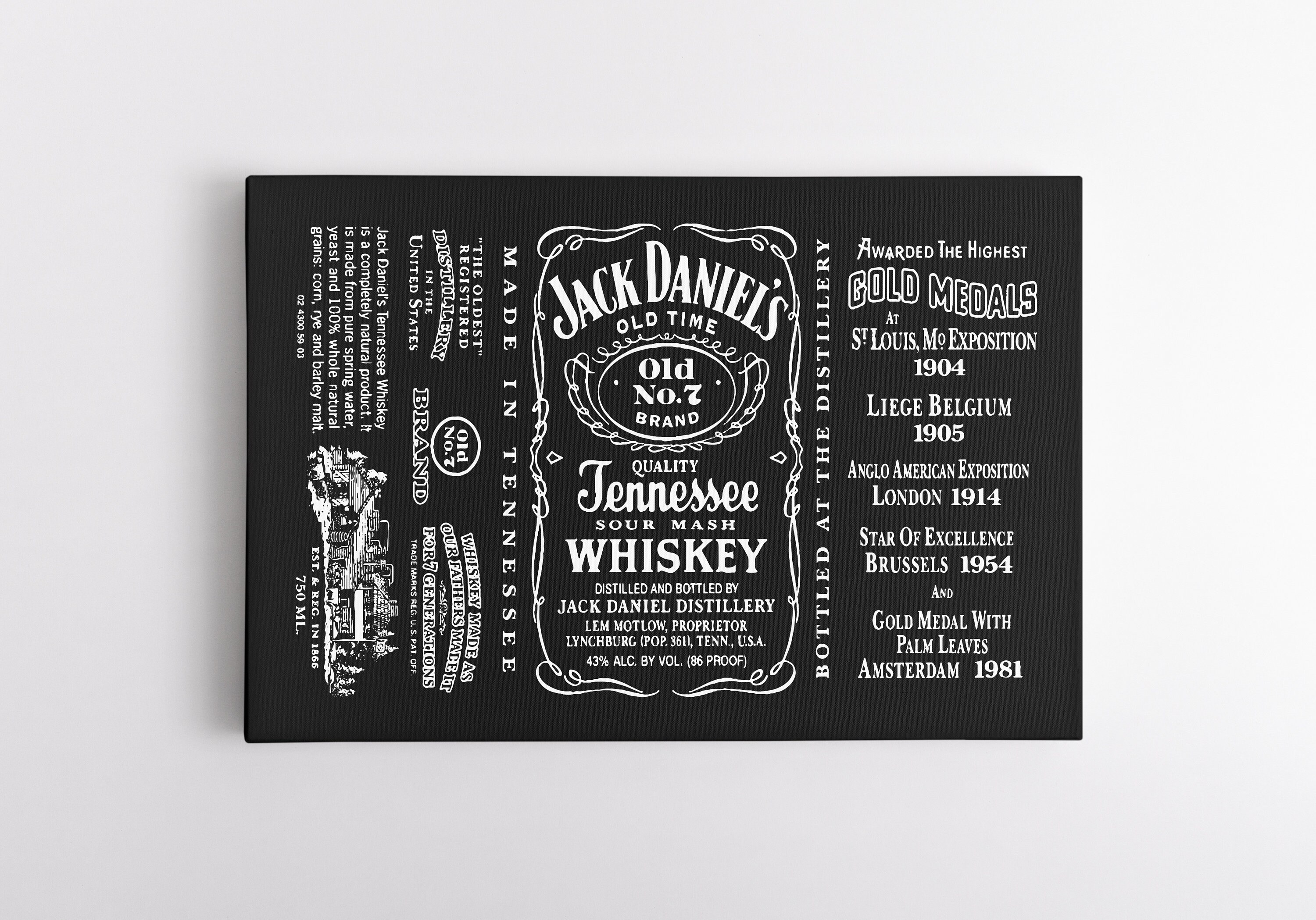 Jack Daniels Canvas Wall Art Man Cave Artwork Game Room Etsy