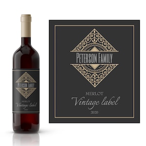 Vintage Personalized Wine Label | Wine Making Supplies | Custom Wine Label | Home Made Wine | Family Wine Label | Private Cellar Wine Label
