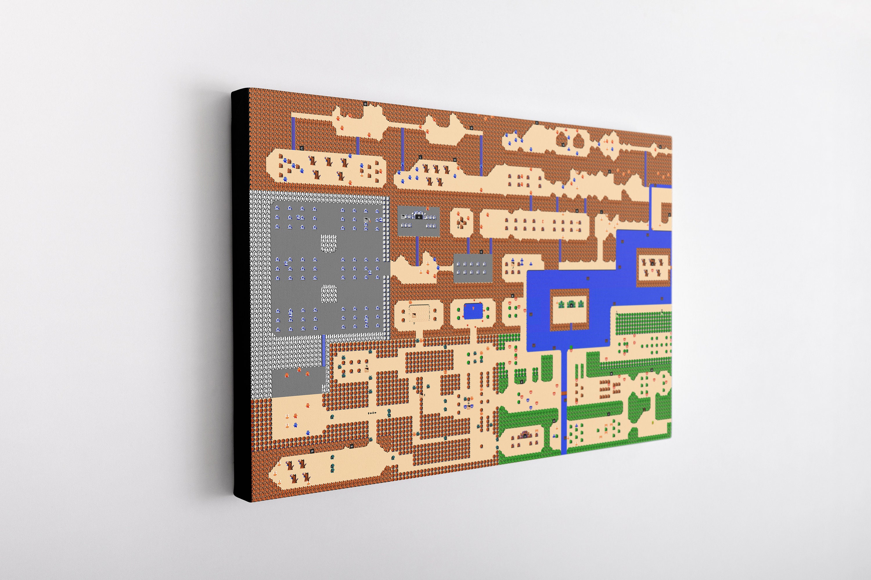 The Legend of Zelda Map Two Piece Canvas Wall Art Game Room Etsy