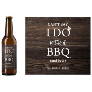 I Do and BBQ Personalized Wedding Beer Label | Custom Wedding Home Brew | Wedding Reception Thank You Gift | Wedding Rehearsal Favor Label
