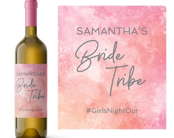 Bride Tribe Bachelorette Wine Label | Bridal Shower Favor | Girls Night Out Wine Label | Wedding Shower Favor