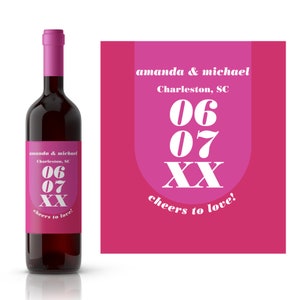 Modern Arch Wine Label | Personalized Wedding Wine Label | Cheers to Love Wedding Wine Label | Wedding Reception Wine Label | Wedding Favor