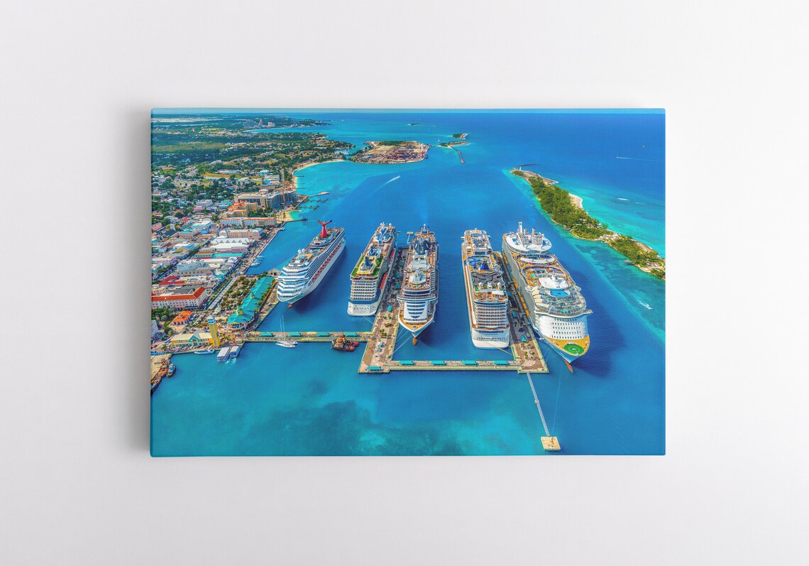 Nassau Bahamas Cruise Ships Canvas Wall Art Wall Decor Etsy