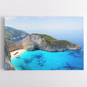 Zakynthos Greece Canvas Wall Art | Ocean Canvas Artwork | Beach Artwork | Greek Photos | Calming Wall Art