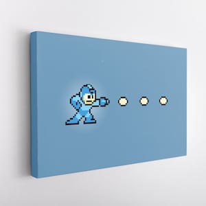 Mega Man Canvas Wall Art | Game Room Decor | Kids Room Decor | Nintendo Wall Art | Gift For A Gamer | Video Game Artwork Prints