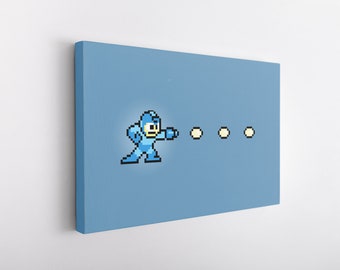 Mega Man Canvas Wall Art | Game Room Decor | Kids Room Decor | Nintendo Wall Art | Gift For A Gamer | Video Game Artwork Prints