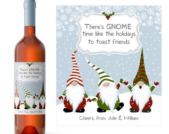 Gnome Time Holiday Wine Label