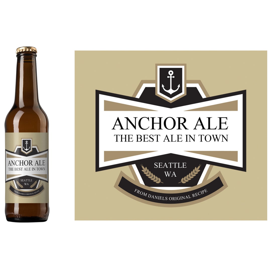 Anchor Ale Custom Beer Label / Home Brew Beer Label / Personalized Beer Label / Nautical Themed