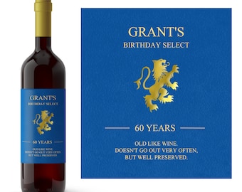 Cumpleaños Select Etiqueta de vino personalizado / Vítores al cumpleañer / Etiqueta de vino de cumpleaños personalizado / Etiqueta de vino de cumpleaños divertido / Favor de fiesta