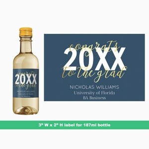 Congrats to the Grad Mini Wine Labels | Graduation Wine Favors | Mini Bottle Labels | Gen Z Party Favor