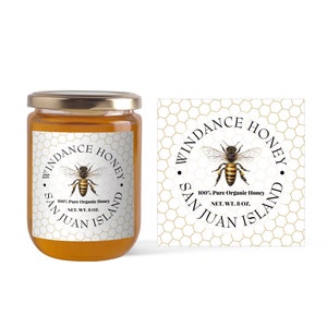 Honeycomb Food Label | Custom Food Labels | Labels for Cans or Jars | Make Your Own Food Labels | Honey Bee Labels