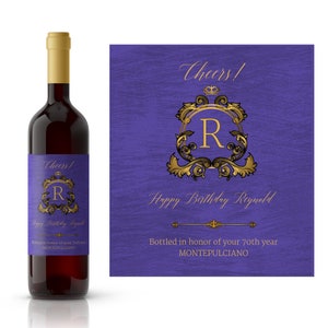 Royal Impression Personalized Birthday Wine Label | Custom Birthday Wine Label | Wine Lover Gift Idea | Milestone Birthday Wine Label