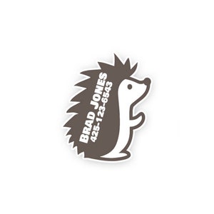 Hedgehog Shaped Name Labels | Daycare Name Labels | School Name Labels | Kids Water Bottle Labels | Waterproof Labels | SET OF 20