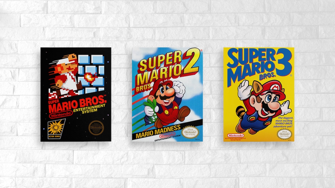 Super Mario Brothers Trio Canvas | Game Room Decor | Wall Decor | Gift ...