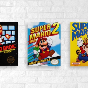 Super Mario Brothers Trio Canvas | Game Room Decor | Wall Decor | Gift For A Gamer | Video Game Decor | Mario Wall Art | INCLUDES ALL THREE