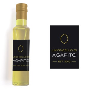 Limoncello Di Bottle Label | Lemon Liqueur Drink Labels | Labels for Lemon Drinks | Make Your Own Drink Labels | Homemade Lemoncello Label