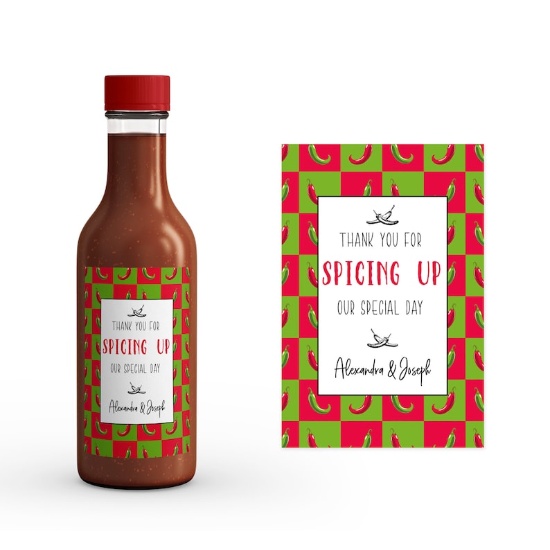 Hot Sauce Favor Bottle Label Wedding Favor Hot Sauce Labels Etsy