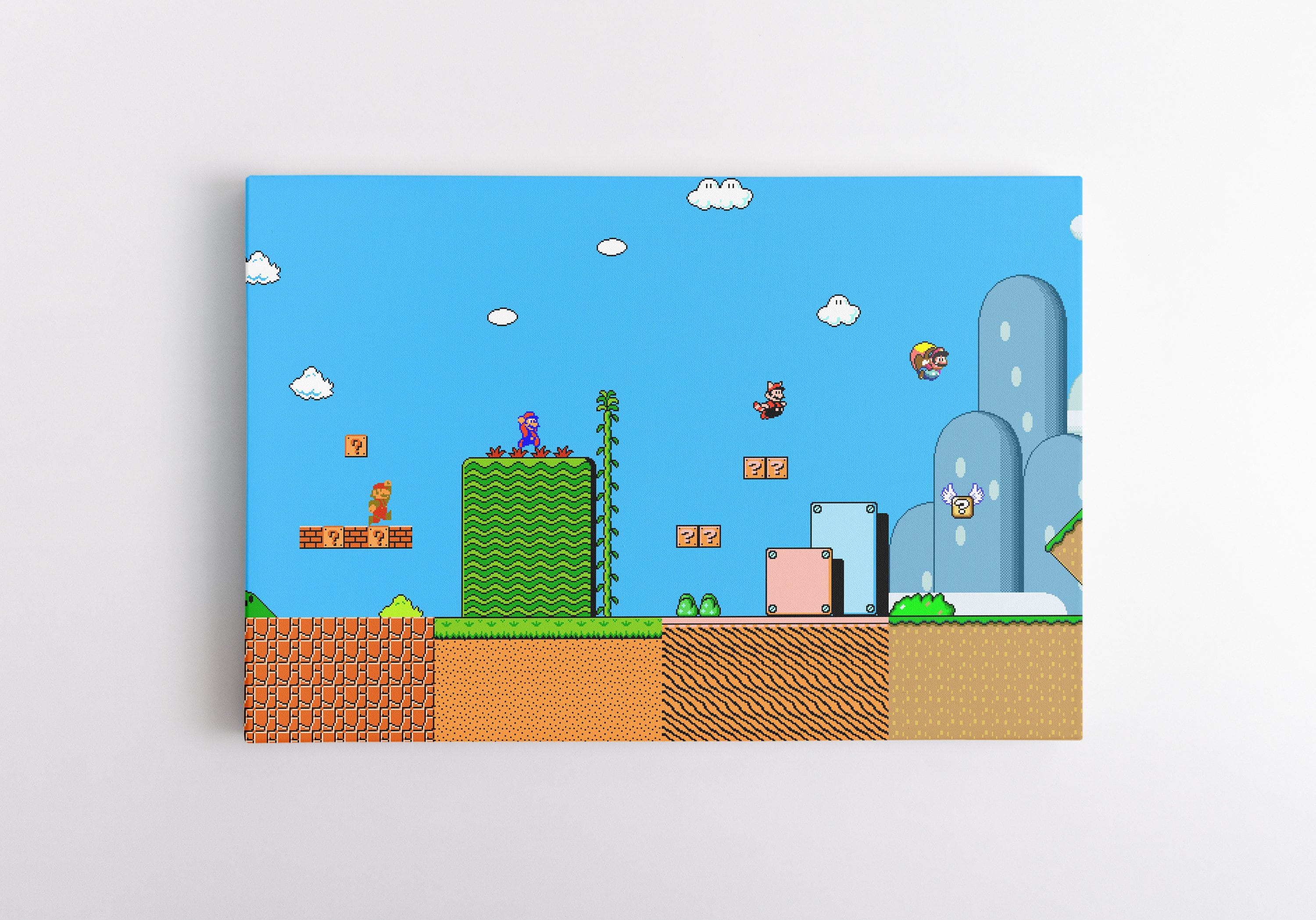 The History of Super Mario Canvas Wall Art Game Room Decor Etsy