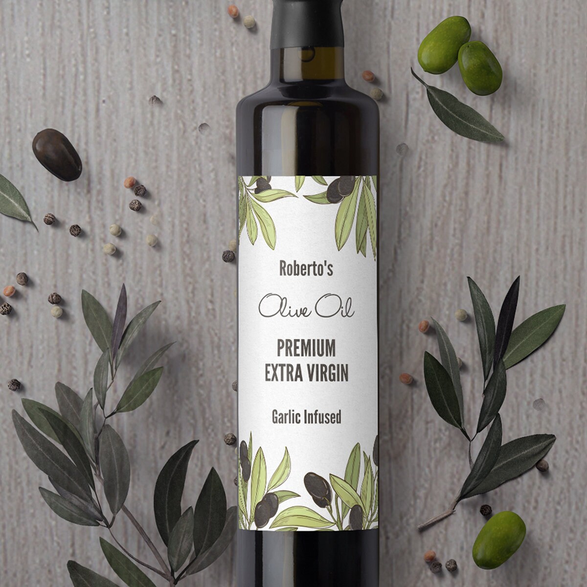 Olive Oil Food Label Cold Pressed Olive Oil Labels Labels Etsy