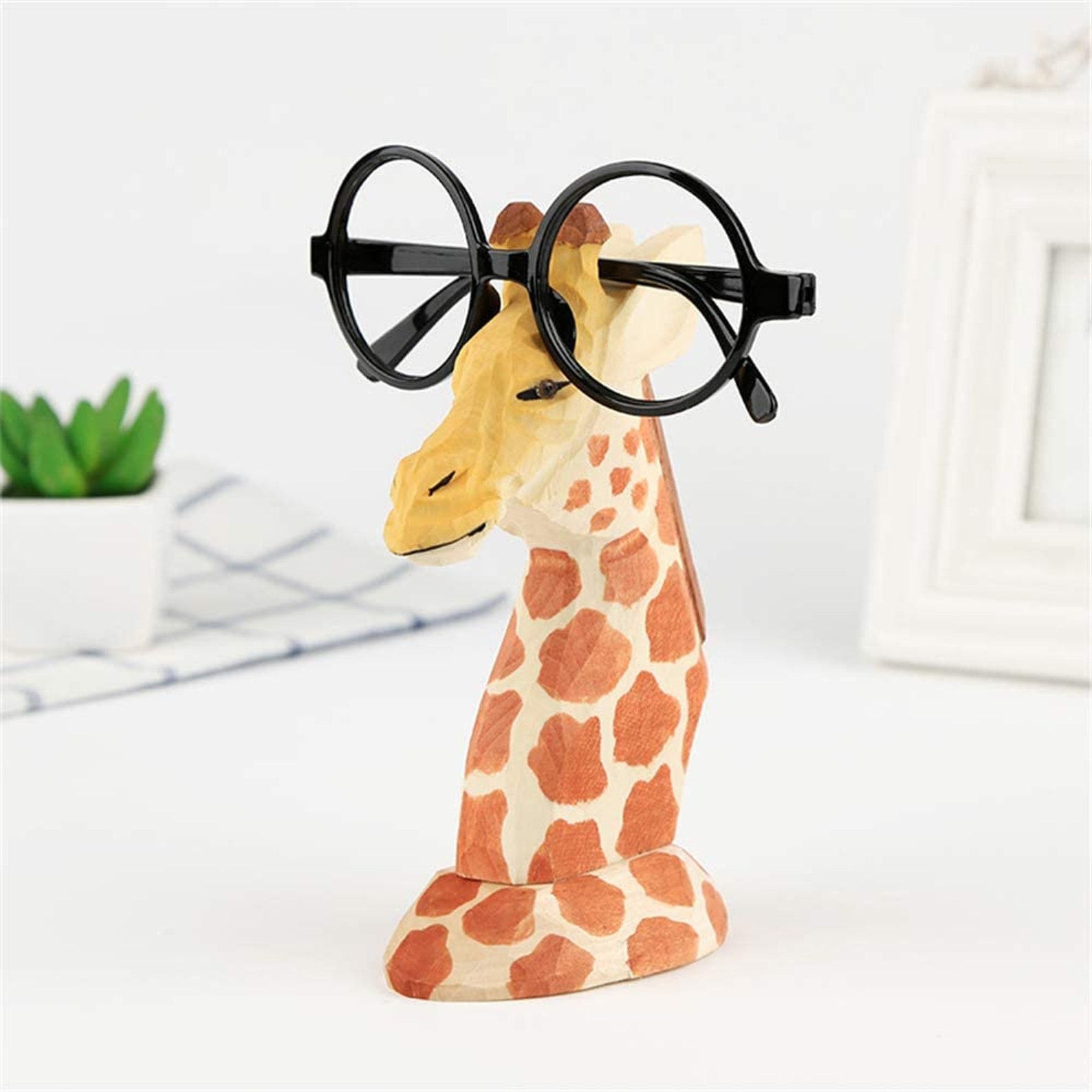 Creative Wood Hand Carved Animal Eyeglass Holder Handmade Etsy