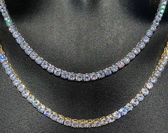 Blue Crystal Beaded Chain Necklace Black Diamond Star Gift For Her