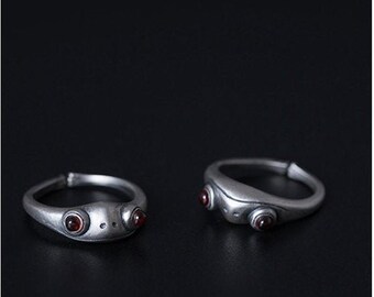 Unique Unisex Frog Open Adjustable Rings Retro Animal Spirit Ring Hippie Ring Frog Ring Silver Adjustable Ring Creative Ring Gift