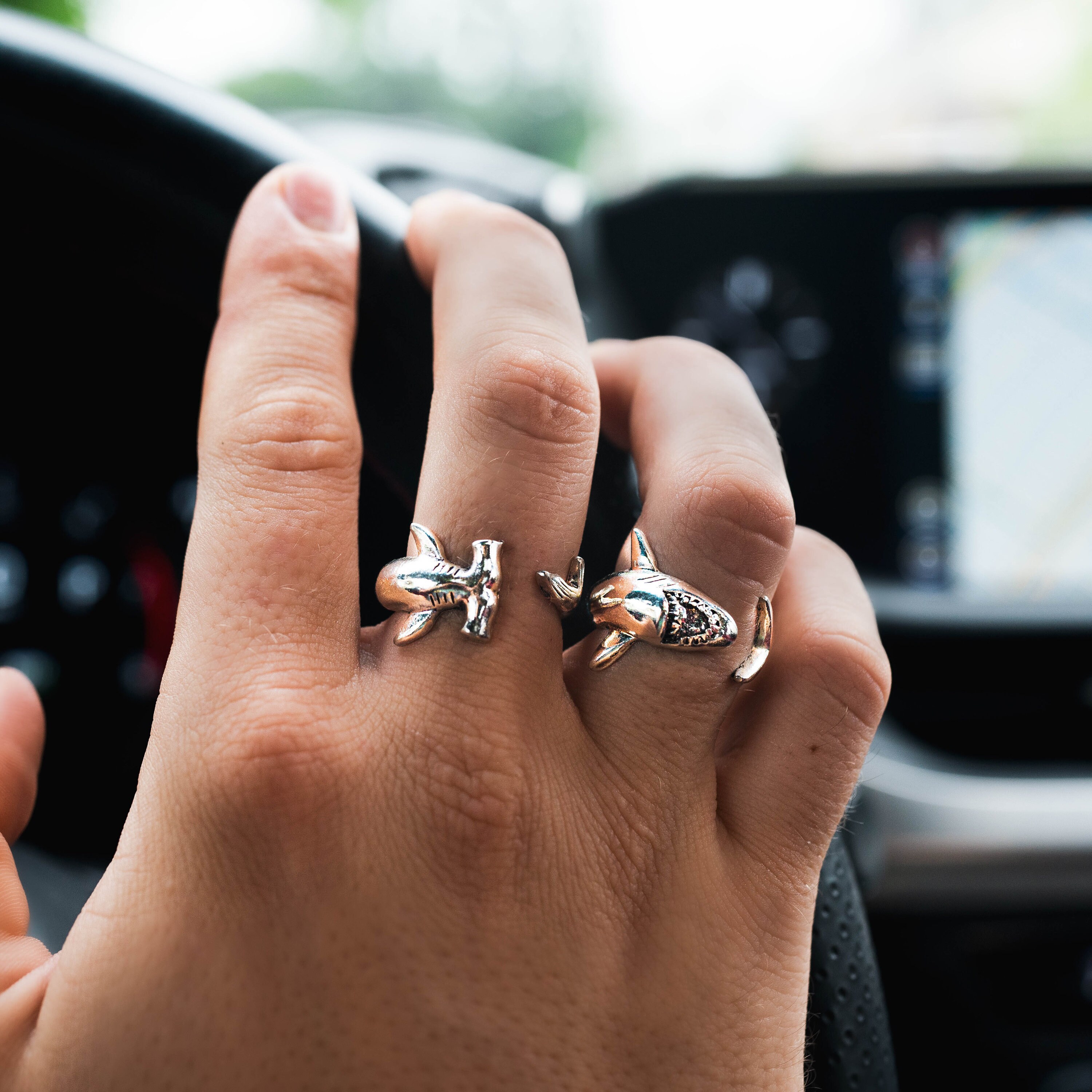 Adjustable Shark Ring, Hammerhead Ring, Great White Shark Ring, Shark…
