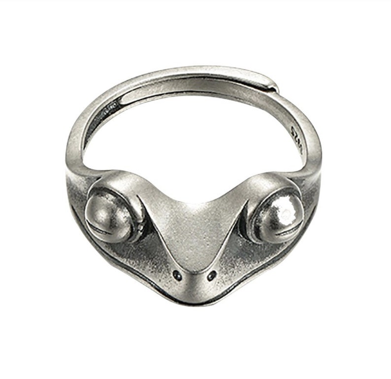 Unique Unisex Frog Open Adjustable Rings Retro Animal Spirit Ring Hippie Ring Frog Ring Silver Adjustable Ring Creative Ring Gift