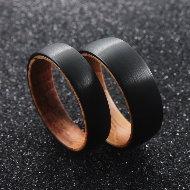 Whiskey Barrel Ring – Plain Blank Mens Wedding Band – Authentic Whisk…