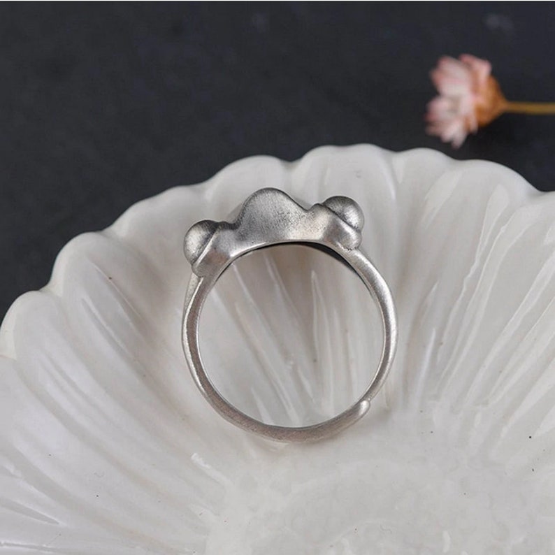 Unique Unisex Frog Open Adjustable Rings Retro Animal Spirit Ring Hippie Ring Frog Ring Silver Adjustable Ring Creative Ring Gift
