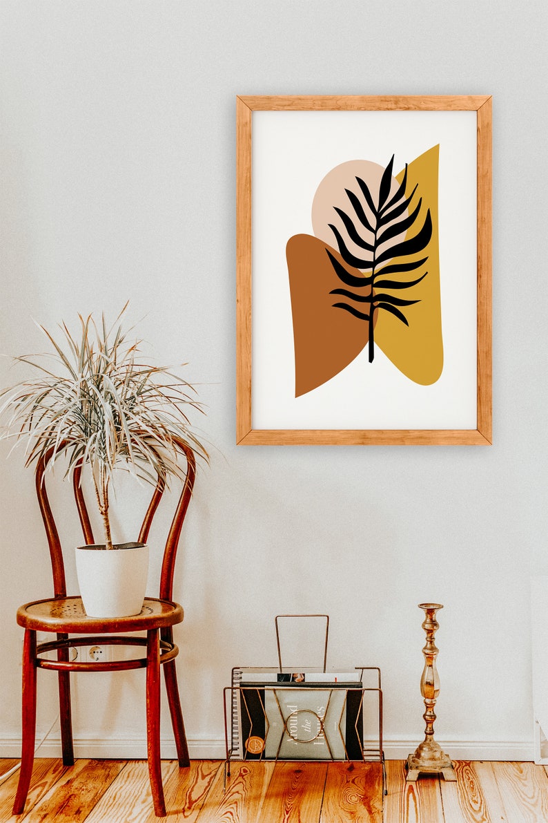 Bohemian Leaf Boho Art Abstract Leaf Art Boho Decor Etsy