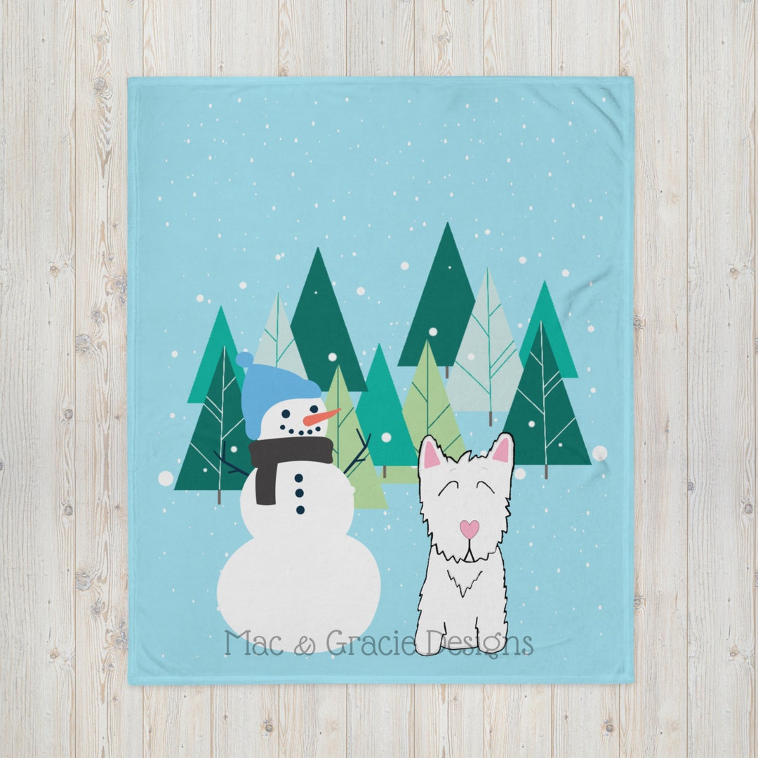 Westie Snowman Blanket Blanket Dog Christmas Blanket Etsy